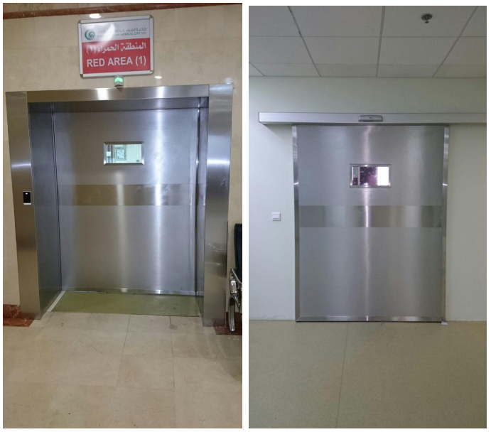 Hospital corridor with medical gas outlets