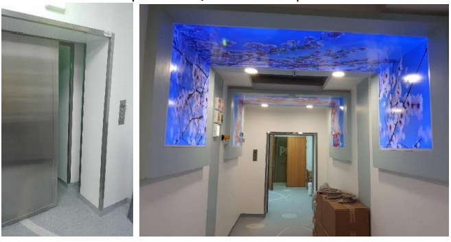 Patient room with medical furniture